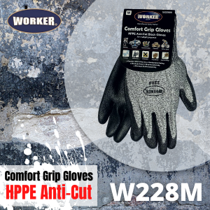 ''WORKER''  HAND GLOVE COTTON ANTI CUT 228# (GREY)防割棉手套(灰)