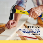 "HITMAX"  CLAW HAMMER FIBRE HANDLE  27 mm HTM-27 YELLOW/BLUE羊角锤纤维柄 - 黄/蓝