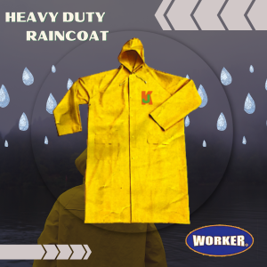 "WORKER"  RAIN COAT W/CAP PVC YELLOW  WRC-L雨衣