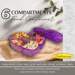 "BETTERWARE" CONTAINER PVC HEART SHAPE 6-COMPARTMENT 4303胶心形果子盒(六格)