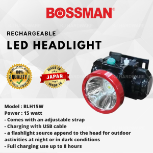 ''BOSSMAN'' HEAD LAMP RECHARGABLE LED 15W BLH15W充电头灯