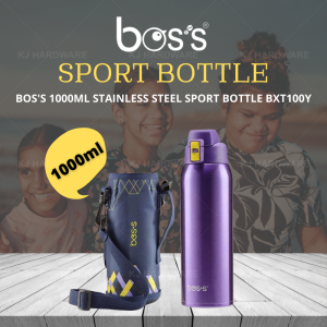 ''BOS'S'' VACUUM FLASK S/STEEL BOTTLE SPORT 1000ML 白钢保温瓶(BXT-100Y)