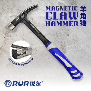 "RUR"  CLAW HAMMER FIBRE HANDLE W/MAGNETIC HEAD  27mm(16oz)  R7013羊角锤纤维柄(带磁头)