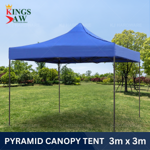 "KINGSJAW"  PYRAMID CANOPY TENT  3mtr x 3mtr x 14.5KG (BLUE)轻型遮篷(黑脚架)  (KJG021)