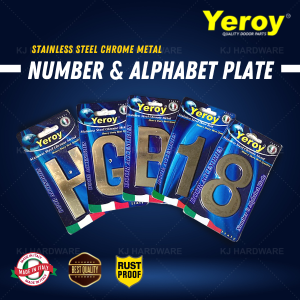 "YEROY" NUMBER & ALPHABET PLATE S/S CHROME METAL 门牌号码 (电白)