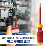 "UNIQ"  SCREWDRIVER PVC HANDLE 4500# 4" x 5mm (+)  胶柄螺丝批