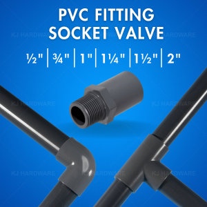 PVC FITTING SOCKET VALVE  1/2" - 2" 灰色外牙接头  (KJS039)