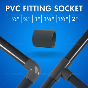 PVC FITTING SOCKET D/E  1/2"-8" 灰色接头   (KJS021)
