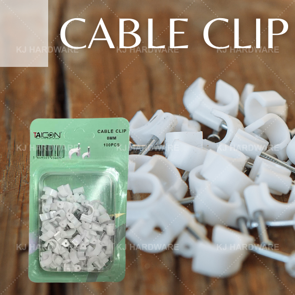 Cable Clips For Cables to 8mm (100pcs) 