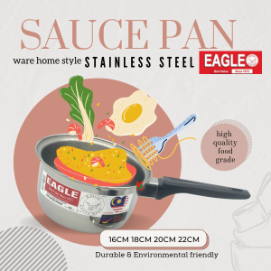 "EAGLE"  SAUCE PAN STAINLESS STEEL  AS 3822  16cm/18cm/20cm/22cm白钢长柄锅