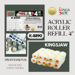 "KINGSJAW" PAINT ROLLER REFILL 4'' YELLOW/WHITE K-8890 (10PCS)