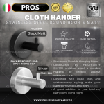 "PROS" CLOTH HANGER HOOK STAINLESS STEEL (2PC PER BOX)