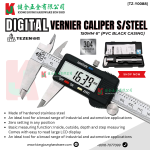 "TEZEN" [TZ-Y0088] DIGITAL VERNIER CALIPER S/STEEL 150mm  6" (PVC BLACK CASING)