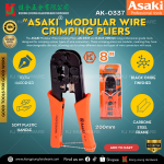 "ASAKI"  MODULAR WIRE CRIMPING PLIERS AK-0337 8''