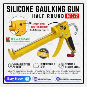 SILICONE GAULKING GUN HALF ROUND 1612/2 (YELLOW)  9-1/2"