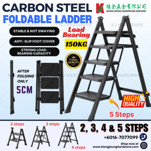 "CN" CARBON STEEL FOLDABLE LADDER BLACK