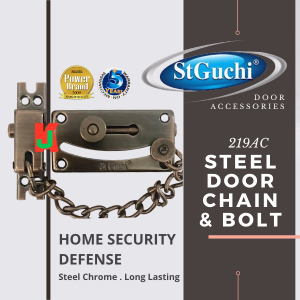 "ST-GUCHI"  DOOR GUARD SPRING BOLT W/CHAIN  219AC防盗链门闩
