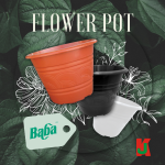 "BABA"  FLOWER POT PVC  (280mm)  TN-3470-A (GREY)胶花盆