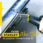 "STANLEY"  ALL PURPOSE TINMAN'S SNIP 12'' 14-558 (MAX STEEL)包胶双耳白铁剪