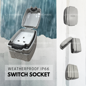 ''MODEN'' SWITCH SOCKET WATER PROOF WITH COVER 13A IP66 HT-TC318暗线插座连盖(防水)