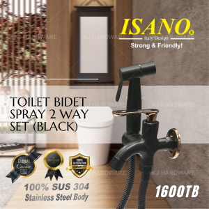 "ISANO" TOILET BIDET SPRAY 2-WAY SET 1600TB (BLACK)厕所全套喷水洒(黑)