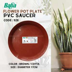 "BABA"  FLOWER POT PLATE PVC SAUCER 928 (BROWN / COTTA)胶花盆盘