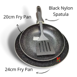 "MY-DOT"  FRYING PAN W/TURNER 2 PCS/SET MD-S02-3TP120胶长柄深煎锅