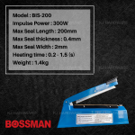 "BOSSMAN"  IMPULSE SEALER PACKING MACHINE 200mm  BIS-200  8" 胶袋封口机