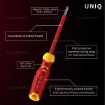 "UNIQ"  SCREWDRIVER PVC HANDLE 4500# 4" x 5mm (+)  胶柄螺丝批