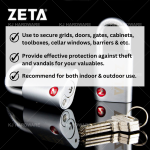 "ZETA"  PADLOCK CHROME MASTER KEY 45mm/55MM ZR45/ZR55 [1pc/set]公用电白吊锁-1头