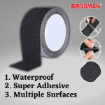 "BOSSMAN"  SAFETY WARNING ANTI SLIP TAPE 2" X 5M  BLACK BBK-55安全黏胶带(黑)  (CL155)