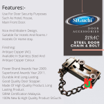 "ST-GUCHI"  DOOR GUARD SPRING BOLT W/CHAIN  219AC防盗链门闩