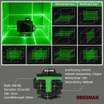 "BOSSMAN"  MEASURING LASER 16-LINE LEVEL GREEN BGE-016雷射测量器