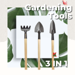 "GARDENING TOOLS"  MINI GARDEN TOOLS WOOD HANDLE (3PCS/SET)  KJ-MGT-03木柄迷你花铲 - 3头