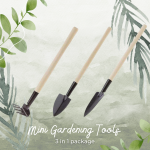 "GARDENING TOOLS"  MINI GARDEN TOOLS WOOD HANDLE (3PCS/SET)  KJ-MGT-03木柄迷你花铲 - 3头