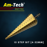 "AM-TECH" DRILL BIT TUNGSTEN CARBIDE STEP 4MM-12/20/32MM (F0790)梯型钻针 (3PC/SET)