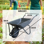 "KINGSJAW"  WHEEL BARROW SET WB2201灰色大斗手推车(打风/硬轮)  (KJ622)