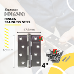 "KEYMASTER"  HINGES STAINLESS STEEL  MH4300  4"不锈钢合页(3pcs/Set)