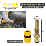 ''ISANO'' QUICK JOINT BRASS NOZZLE STRAIGHT WITH SOCKET 3100BN. 铜水喉嘴连接头   (CL166)