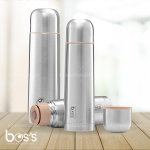 ''BOS'S'' VACUUM BOTTLE S/STEEL COMPACT 白钢保温瓶