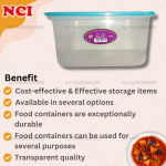 "NCI"  CONTAINER RECT. PVC 65314胶长方形透明盒 220mm x 155mm x 110mm