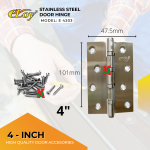 "ELOY"  DOOR HINGES S/STEEL  4"  MDH002 E4203不锈钢合页 (3PCS/SET)