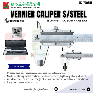 "TEZEN" [TZ-Y0085] VERNIER CALIPER S/STEEL 150mm  6" (PVC BLACK CASING)