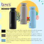 ''BOS'S'' VACUUM FLASK S/STEEL BOTTLE FLAT CAP 500ML 白钢保温瓶(BSH050)