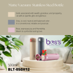 ''BOS'S'' VACUUM FLASK S/STEEL BOTTLE MATTE 500ML 白钢保温瓶(BLT050H12)