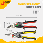 "JETECH"  TINMAN'S GRIP AVIATION SNIPS (LEFT/STRAIGHT) 10" AVS -10 / AVSL-10    航空白铁剪 (直/左)