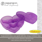 "BETTERWARE" CONTAINER PVC HEART SHAPE 6-COMPARTMENT 4303胶心形果子盒(六格)