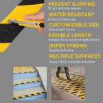 "BOSSMAN"  SAFETY WARNING ANTI SLIP TAPE 2" X 5M  BLACK & YELLOW BBY-55安全黏胶带(黑/黄)  (CL154)