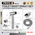 "PROS"  TOILET BIDET SPRAY SET [PROS-1101] S/STEEL