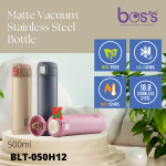 ''BOS'S'' VACUUM FLASK S/STEEL BOTTLE MATTE 500ML 白钢保温瓶(BLT050H12)